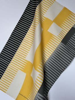 Combed Stripe Tea Towel Yellow / Black, 3 of 4