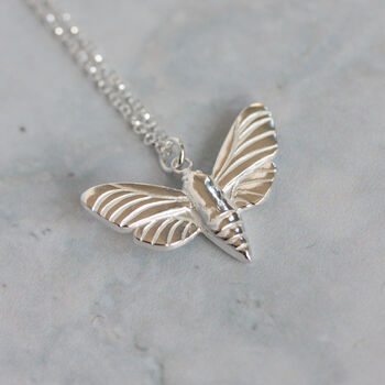 Hawk Moth Silver Necklace, 3 of 7