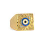 Square Evil Eye Embellished Enamel Ring, thumbnail 1 of 2