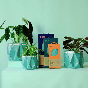 Origami Self Watering Eco Plant Pot: 18cm | Aqua, 4 of 4