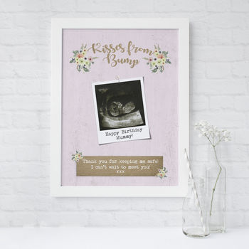 'Kisses From Bump' Baby Scan Print, 2 of 4