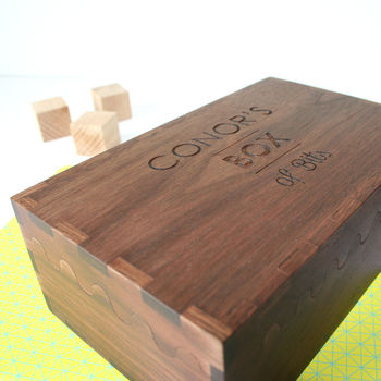 Personalised Solid Walnut Wood Engraved Keepsake Box, 4 of 9