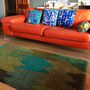 Handmade Tufted Large Green Rectangle Rug, thumbnail 4 of 12