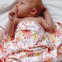 Autumn Floral Swaddle Blanket, thumbnail 1 of 4