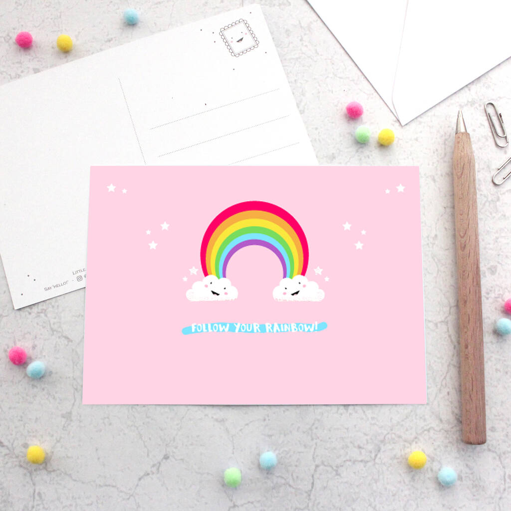 Follow Your Rainbow! Happy Mail Postcard, 1 of 5