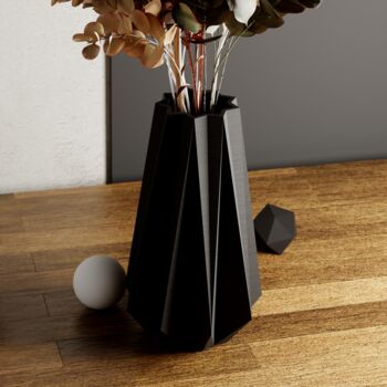 Large Midnight Black 'Timber' Vase For Dried Flowers, 2 of 12