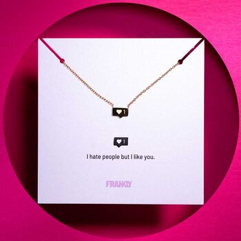 'I Hate People' 18k Gold Plated Friendship Necklace, 3 of 11