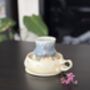 Handmade Porcelain Espresso Cup And Saucer Creamy Beige Glaze, thumbnail 2 of 6
