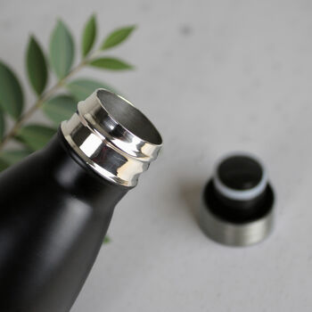 Personalised Initials Black Metal Insulated Drinks Bottle, 4 of 5