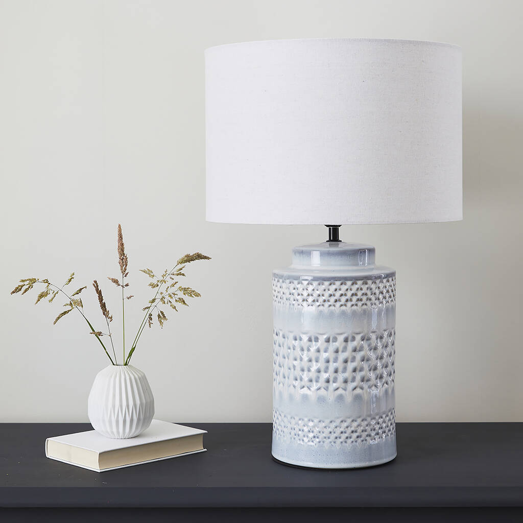 Pale blue best sale table lamp