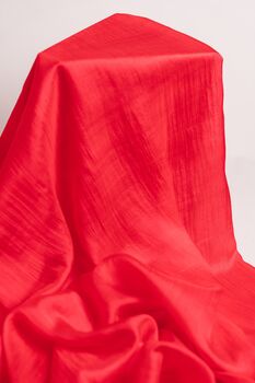 100% Mulberry Silk Scarf, Bright Red, 2 of 6