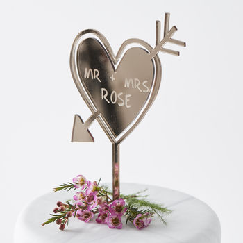 Personalised Carved Heart Cake Topper, 2 of 8