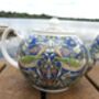 Two Cup Teapot In Blue Strawberry Thief Design, thumbnail 5 of 11