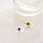 Halo Birthstone Necklace Amethyst February, thumbnail 1 of 7