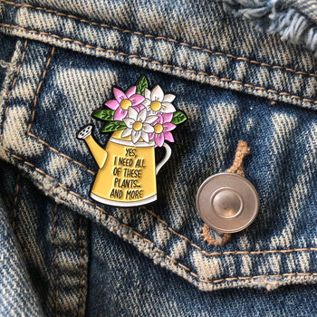 Plant Lover Watering Can Enamel Pin, 3 of 5
