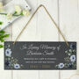 Personalised Memorial Floral Slate Hanging Ornament, thumbnail 1 of 2