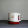 Ceramic Mug Red Leaf Design, thumbnail 1 of 4