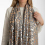 Sparkly Leopard Print Scarf, thumbnail 3 of 8
