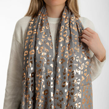 Sparkly Leopard Print Scarf, 3 of 8