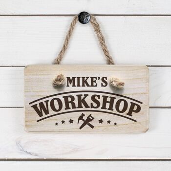 Personalised Wooden Workshop Sign, 2 of 3