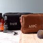 Personalised Leather Effect Men's Wash Bag, thumbnail 1 of 9