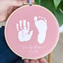 Baby Hand And Footprint Velvet Hoop Wall Hanging, thumbnail 2 of 4