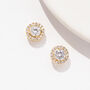 Gold Plated Round Crystal Stud Earrings, thumbnail 1 of 3