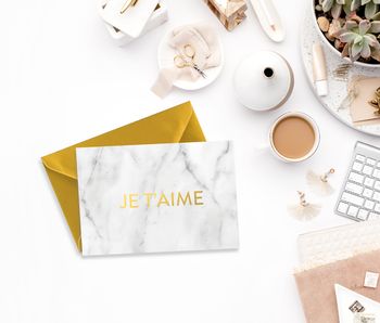 Valentine's Luxury Gold Foil White Marble Card, 3 of 6