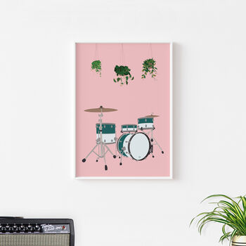 Drum Kit Houseplant Print | Music Studio Poster, 11 of 12