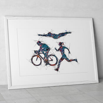 Womens Triathlon Sports Print, 2 of 4