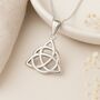 Personalised Sterling Silver Celtic Triquetra Pendant Necklace, thumbnail 1 of 8