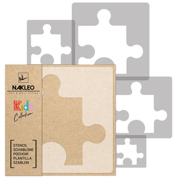 Reusable Plastic Stencils Five Pcs Puzzle With Brushes, 2 of 5
