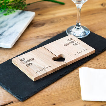 Personalised Coasters Set Of Two Best Grandparents Gift, 2 of 5