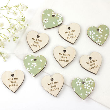 Personalised Floral Wedding Favour Hearts, 4 of 4