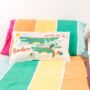 Children's Personalised Crocodile Themed Cushion, thumbnail 8 of 9
