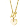 Yellow Gold Rope Chain T Bar Heart Necklace, thumbnail 2 of 6