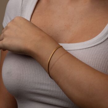 Womens Gold 3 Mm Cuban Personalised Bracelet, 6 of 10