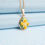 Hand Painted Daffodil Oval Pendant Necklace, thumbnail 2 of 4