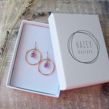 Ruby Rose Gold Filled Earrings, 3 of 4