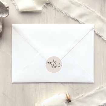 Contemporary Script Wedding Envelope Sticker Seals. Min 100, 2 of 3