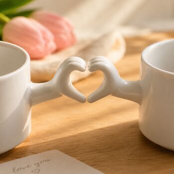Heart Gesture Handmade Cup Set Of Two, 2 of 6