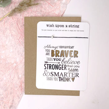 Always Remember You Are Braver Card And Wish String, 3 of 6