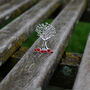 Tree Of Life In Hands Brooch With Red Poppy Flowers, thumbnail 1 of 2