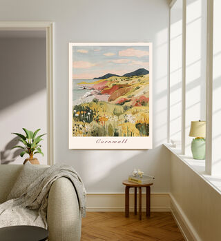 Cornwall Seaside Landscape Art Print, 4 of 4