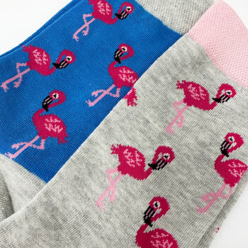 Birthday Flamingo Bamboo Socks With Gold Foil Label And Option To Personalise, 11 of 12