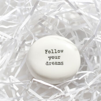 Follow Your Dreams Porcelain Pebble – Inspirational Travel Keepsake Gift, 4 of 8