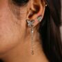 Silver Plated Long Butterfly Ear Cuffs Drop Chain, thumbnail 1 of 3