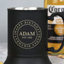 Personalised Black Stainless Steel Tankard – Happy Birthday Circle Design, thumbnail 2 of 2