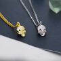 Death Skull Pendant Necklace In Sterling Silver, thumbnail 4 of 12
