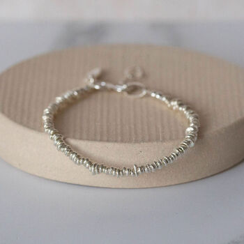 Sterling Silver Small Nugget Bracelet, 3 of 8